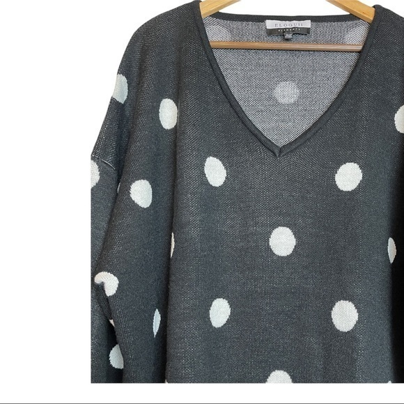 Eloquii Black White Polka Dot Sweater Size 26/28 - Picture 2 of 9